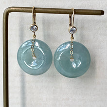 Load image into Gallery viewer, Dark Green Type A Larger Jade Donuts on 14kGF