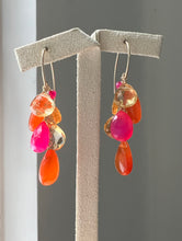 Load image into Gallery viewer, Carnelian, Pink Chalcedony, Citrine 14kGF Earrings