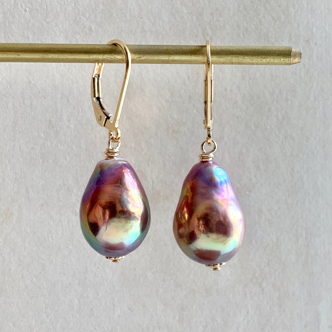 Rainbow Metallic Edison Pearls on 14k Gold Filled