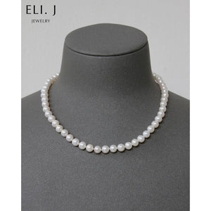 [Only One] Classic Ivory Pearl (7-7.5mm) Necklace 925 Silver
