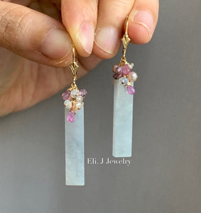 Eli. J Signature: Type A Lavender Jade Bars, Sapphires & Gems 14kGF