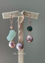 Load image into Gallery viewer, Jade Pixiu Trio: Pink Pearls &amp; Jade