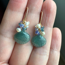 Load image into Gallery viewer, Type A Blue-Green Shells Jade &amp; Gems 14kGF