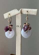 Load image into Gallery viewer, Lavender Jade, Watermelon Tourmaline, Spinel, Rhodocrosite 14kGF Earrings