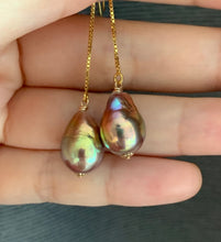 Load image into Gallery viewer, Extraordinary Rainbow Edison Pearls 14kGF Threaders