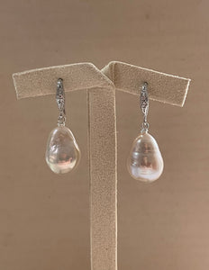 Ivory Pink Pearls 925 Rhodium Plated Hooks