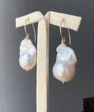 Load image into Gallery viewer, Ivory Baroque Pearls, Rainbow Moonstone 14kGF Earrings