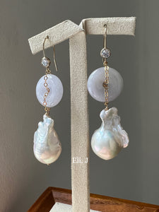 Lavender Jade & Baroque Pearls 14kGF Earrings