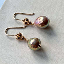 Load image into Gallery viewer, Unicorn Rainbow Lustre Edison Pearls &amp; Bee 14kGF