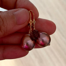 Load image into Gallery viewer, Lavender Edison Pearls, Watermelon Tourmaline on 14k Gold Filled