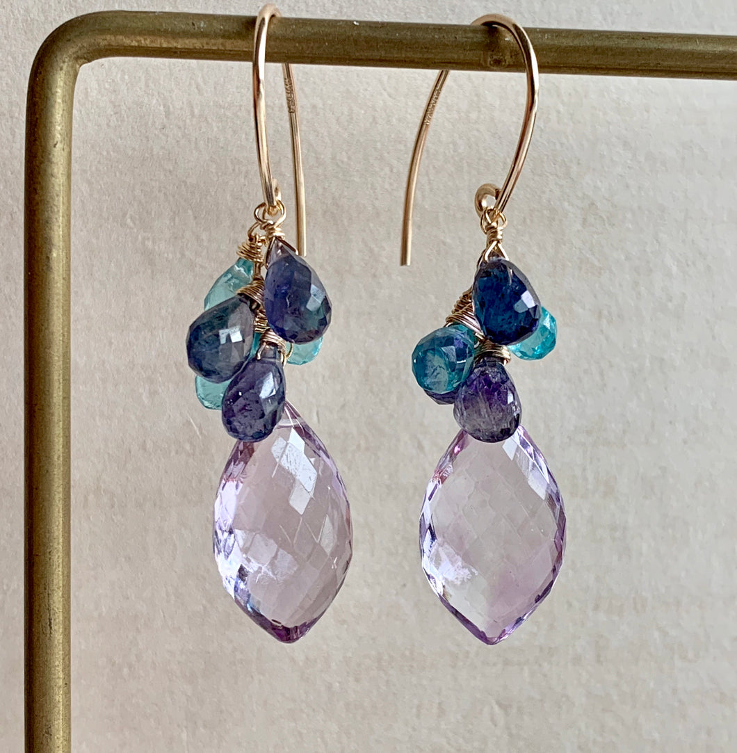 Purple & Blue 14k GF Earrings