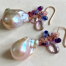 Load image into Gallery viewer, Lavender Fields- AAA Baroque Pearls &amp; Gemstones 14k Rose Gold Filled