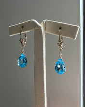 Load image into Gallery viewer, AAA Swiss Blue Topaz 14kGF Earrings