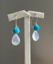 Load image into Gallery viewer, Turquoise, Rainbow Moonstone 14kGF Earrings