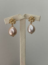 Load image into Gallery viewer, Light Peach Edison Pearls, Bouquet Studs 14kGF
