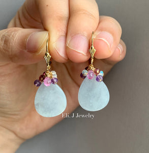 Eli. J Signature: Type A Bluish Lavender Teardrops, Sapphires & Gems 14kGF