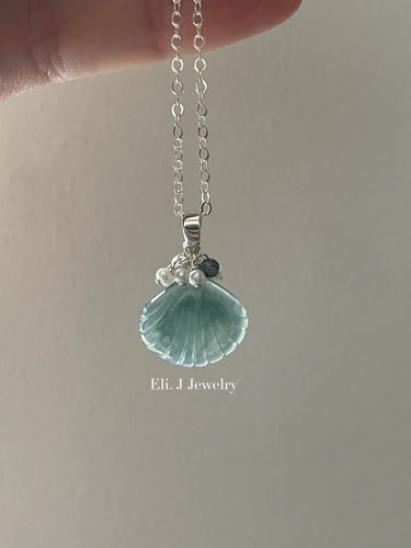 Jade Shells #16: Pearls & Iolite Necklace