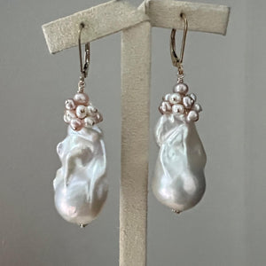 Large Ivory Baroque Pearls & Baby Pearls 14kGF Earrings