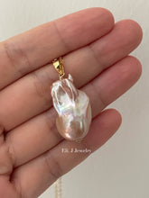 Load image into Gallery viewer, Peach Rainbow Baroque Pearl Necklace 14kGF