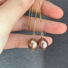 Load image into Gallery viewer, Gold Lustre AAA Edison Pearls on 14kGF Threaders