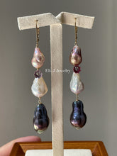 Load image into Gallery viewer, Shikki: Layered Pearls, Vintage Flower on 14k GF Earrings