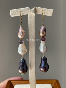 Shikki: Layered Pearls, Vintage Flower on 14k GF Earrings