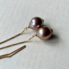 Load image into Gallery viewer, Gold Lustre AAA Edison Pearls on 14kGF Threaders