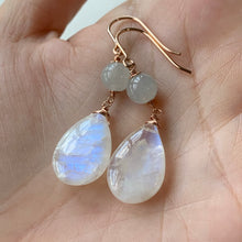 Load image into Gallery viewer, Icy Jade &amp; Rainbow Moonstone 14kRGF