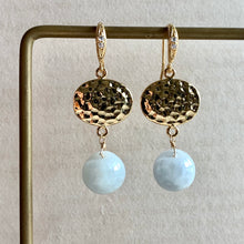 Load image into Gallery viewer, Hammered Gold &amp; Jade Apple Earrings