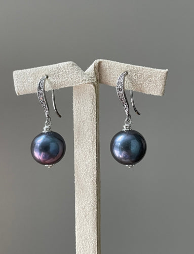 Blue-Dark Freshwater Pearls on Silver