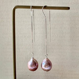 Pink Edison Pearls on 925 Silver Threaders