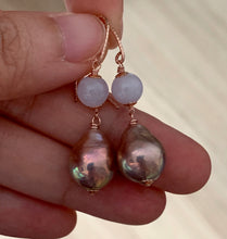 Load image into Gallery viewer, Lavender Jade, Pink Pearls on 14k Rose Gold Filled