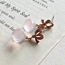 Load image into Gallery viewer, Rose Quartz on Rose Gold Ribbons