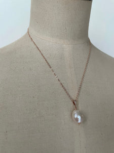 Two Pearls: Copper Edison & Ivory Pearl Necklace 14kRGF