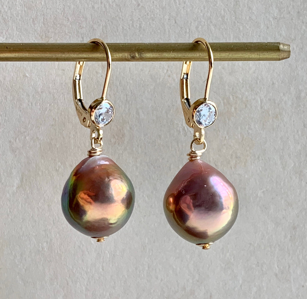 Rainbow Gold Lustre Pearls on 14k Gold Filled
