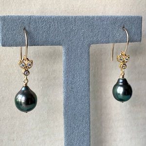 AAA Peacock Tahitian Pearls & Bee 14kGF