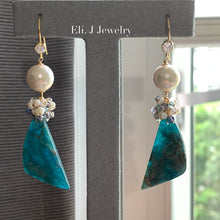 Load image into Gallery viewer, Waves- Apatite, Pearls &amp; Gems 14kGF Earrings