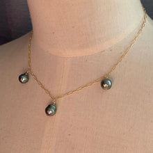 Load image into Gallery viewer, Classic Tahitian 3- Pearl Necklace 14kGF