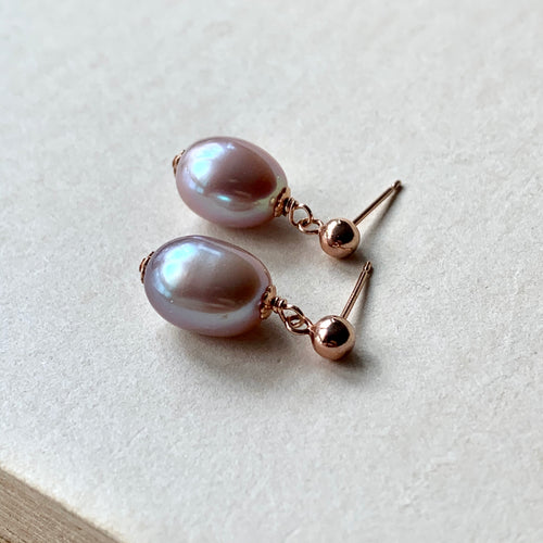 Lavender Freshwater Pearls on 14k RGF