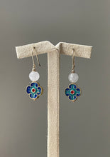 Load image into Gallery viewer, Icy Jade &amp; Cloisonne Clovers 14kGF Earrings
