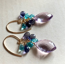 Load image into Gallery viewer, Purple &amp; Blue 14k GF Earrings