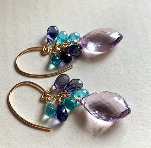 Purple & Blue 14k GF Earrings