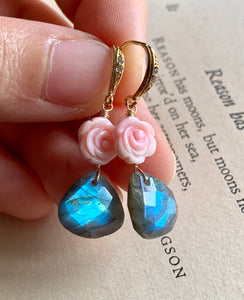 Labradorite & Pink Roses