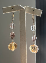 Load image into Gallery viewer, Citrine Pumpkin, Copper Rutile 14kGF Earrings