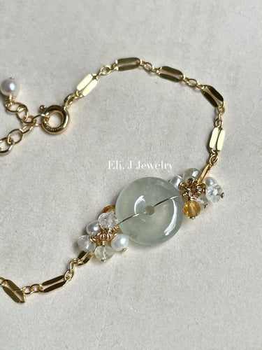 Petite Icy Jade & Citrine Gems Bracelet