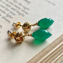 Load image into Gallery viewer, Green Onyx Drops on Knots