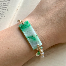 Load image into Gallery viewer, Carved Jade Bar, Rainbow Moonstone, Opal 14kGF Bracelet