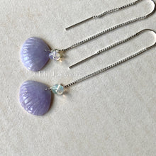 Load image into Gallery viewer, Eli. J Exclusive: Lavender Type A Jade Shells, Opal 925 Silver Threader Earrings