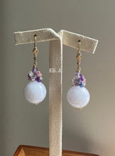 Load image into Gallery viewer, Rare, Large Lavender Jade Balls &amp; Pink/Purple Gemstones 14kGF Earrings