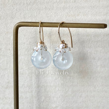 Load image into Gallery viewer, Petite Icy Jade Donuts: Icy White &amp; White Gemstones 14kGF
